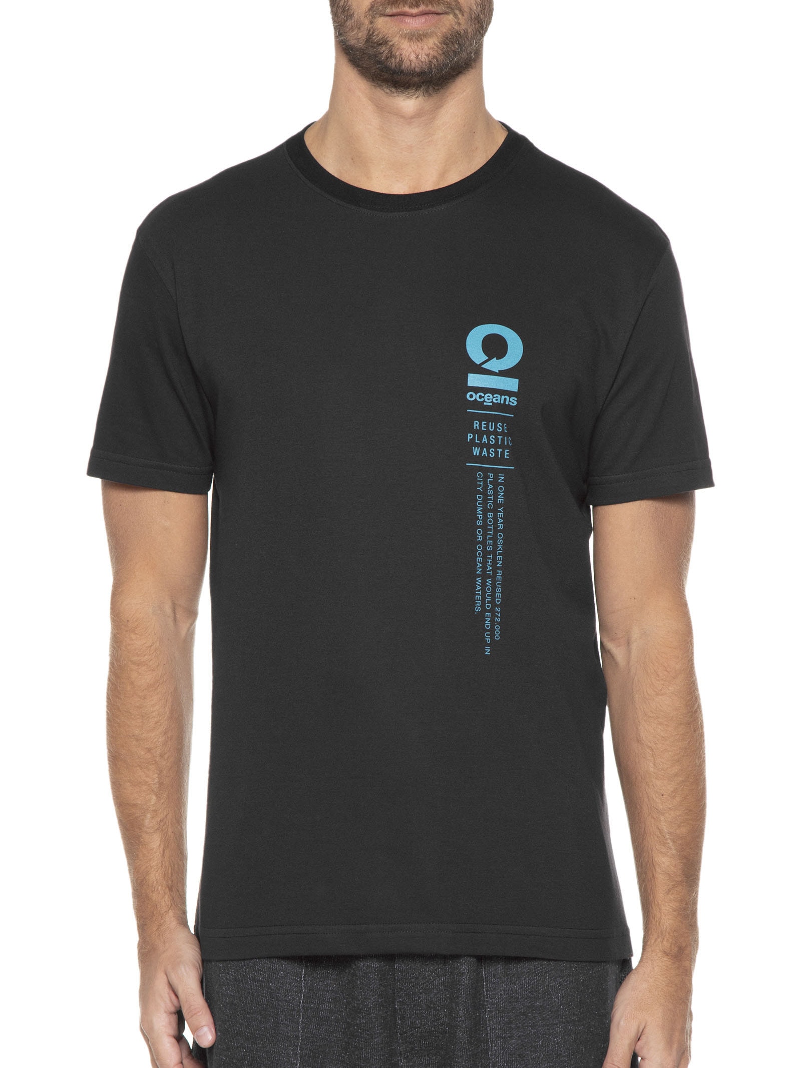 Camiseta Masculina Pet Reuse Plastic Waste Preto Osklen