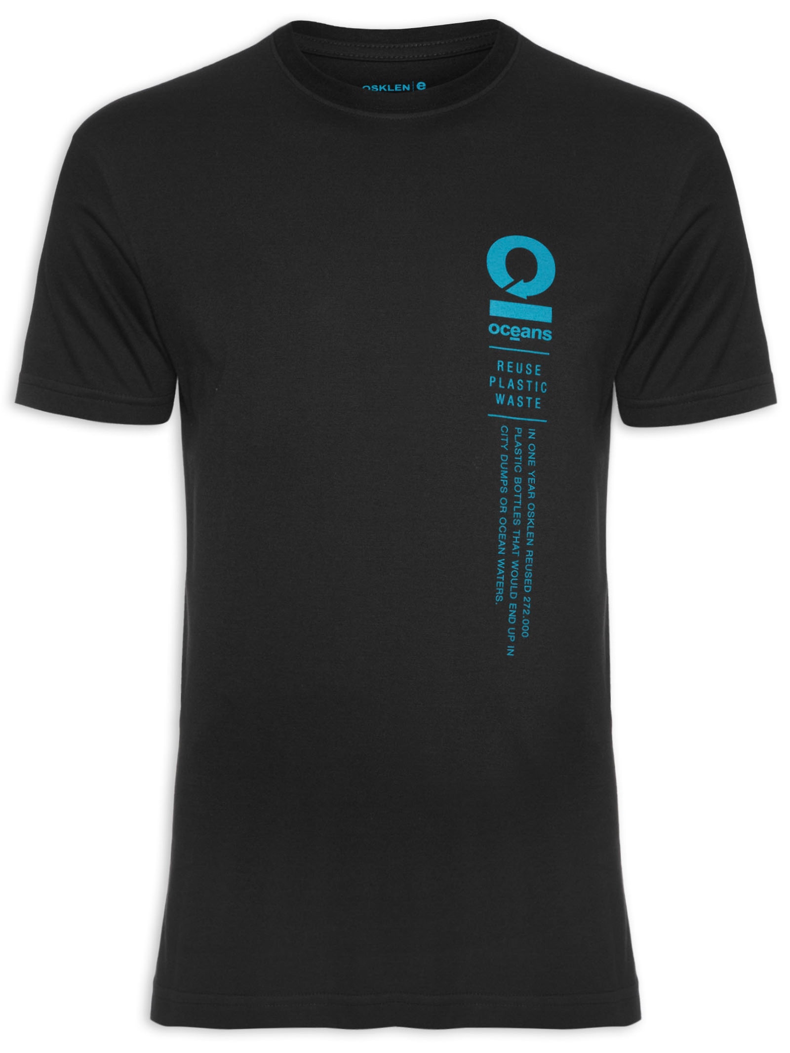 Camiseta Masculina Pet Reuse Plastic Waste Preto Osklen
