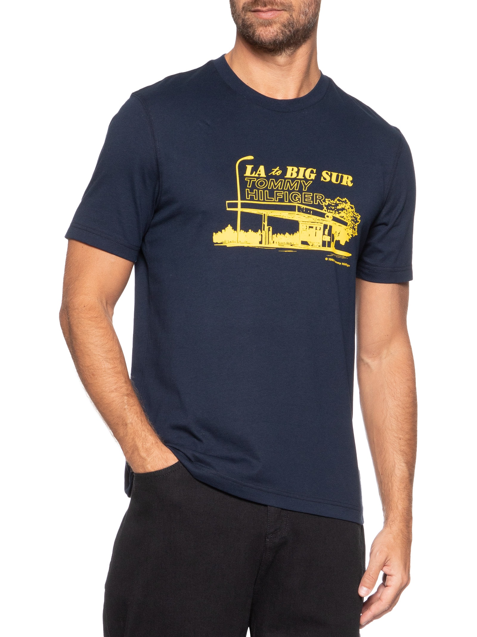Camiseta Masculina Photo Print Graphic Azul Tommy Hilfiger