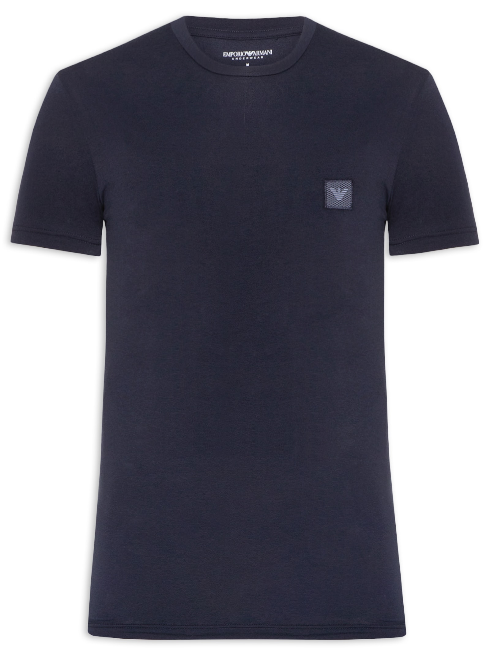 Camiseta Masculina Pijama Manga Curta Sleeve Crew Neck Azul Emporio Armani Bodywear