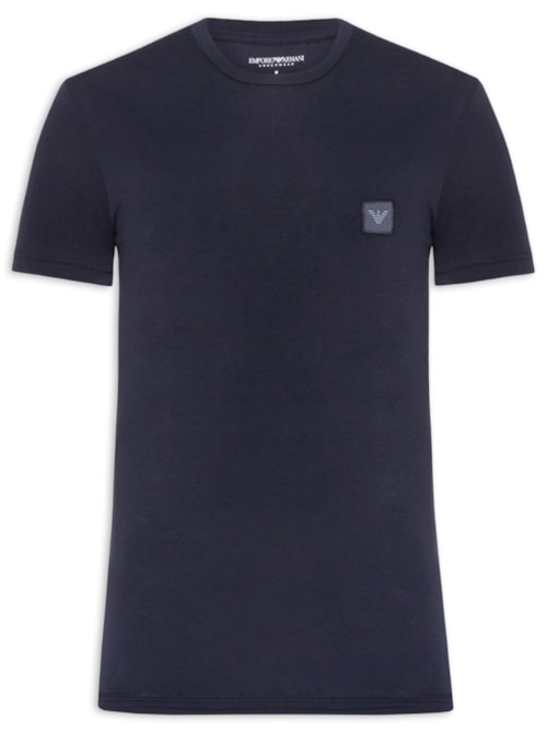 Camiseta Masculina Pijama Manga Curta Sleeve Crew Neck – Azul