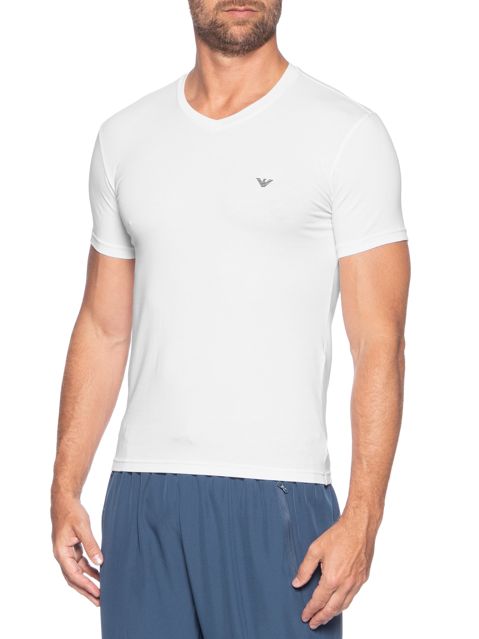 Camiseta Masculina Pijama Mc Branco Emporio Armani Bodywear