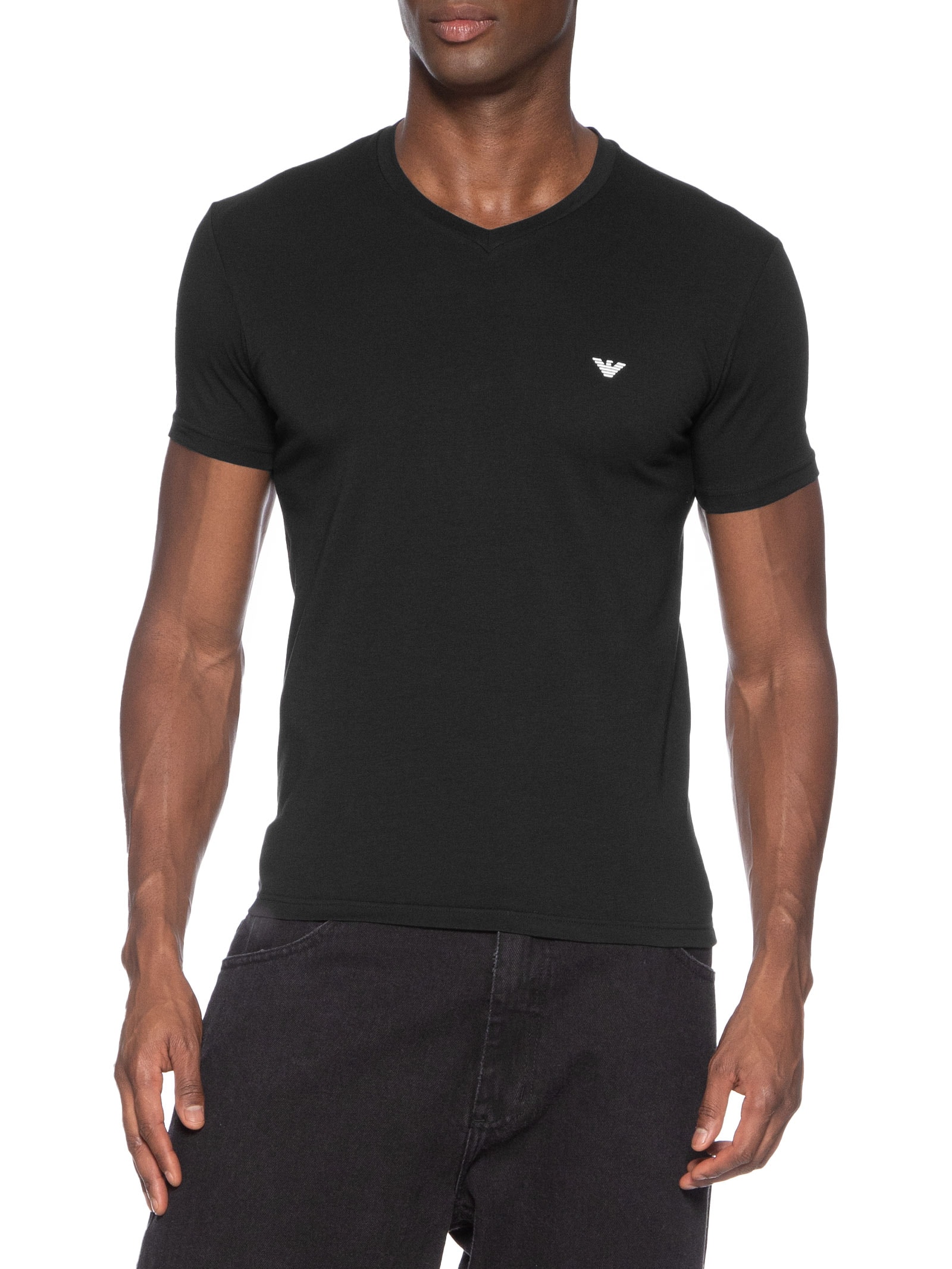 Camiseta Masculina Pijama Mc Parte Alta Sleeve Preto Emporio Armani Bodywear