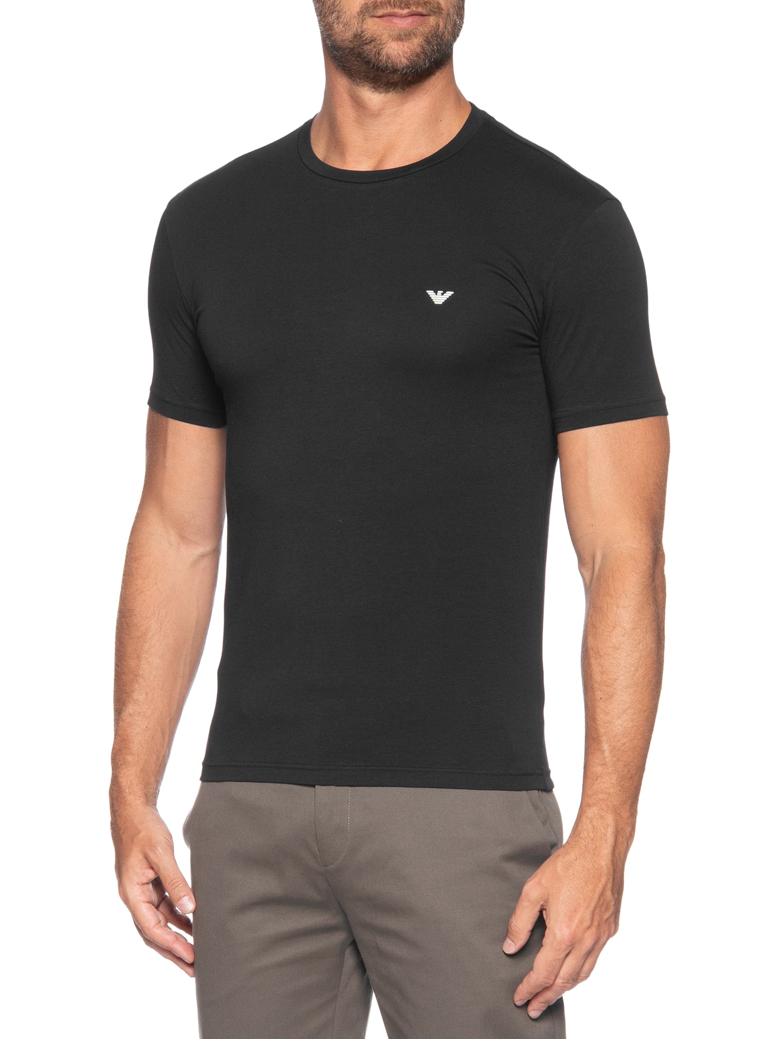 Camiseta Masculina Pijama Mc Preto Emporio Armani Bodywear