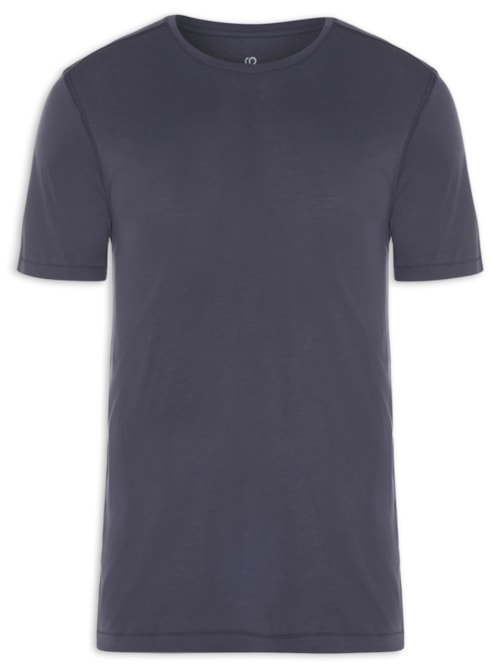 Camiseta Masculina Pima Berlim Gola Careca Manga Curta Regular Fit – Azul