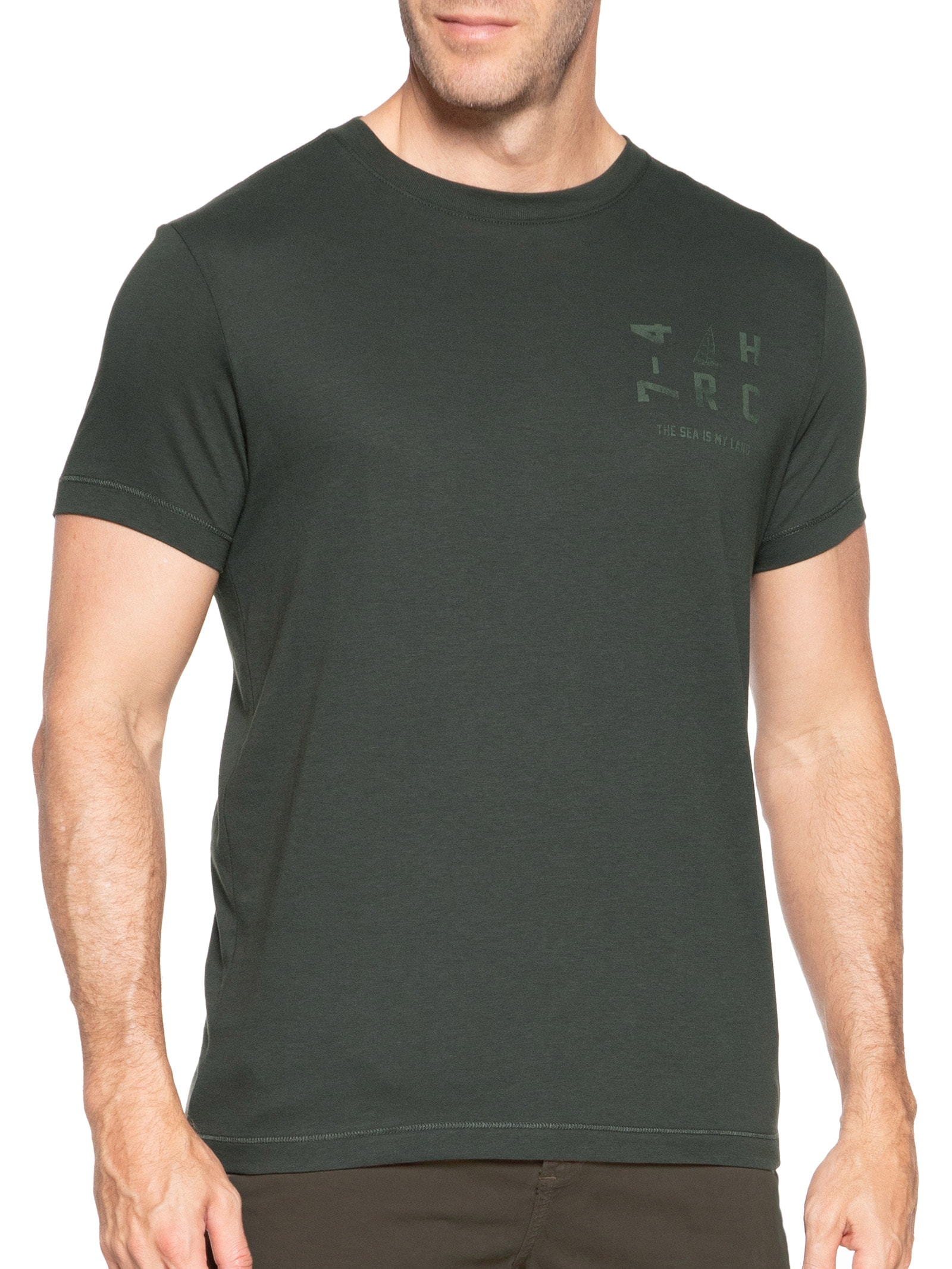 Camiseta Masculina Pima Estampa Vela Verde Richards