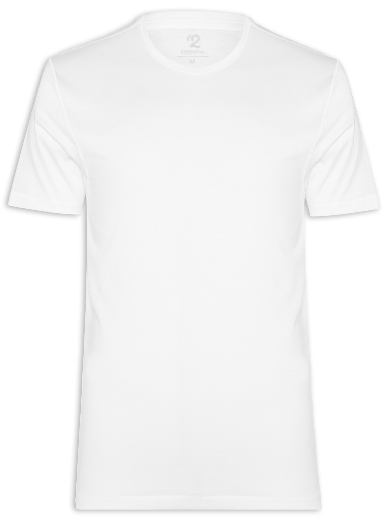Camiseta Masculina Pima Manga Curta Branco '2 Essential