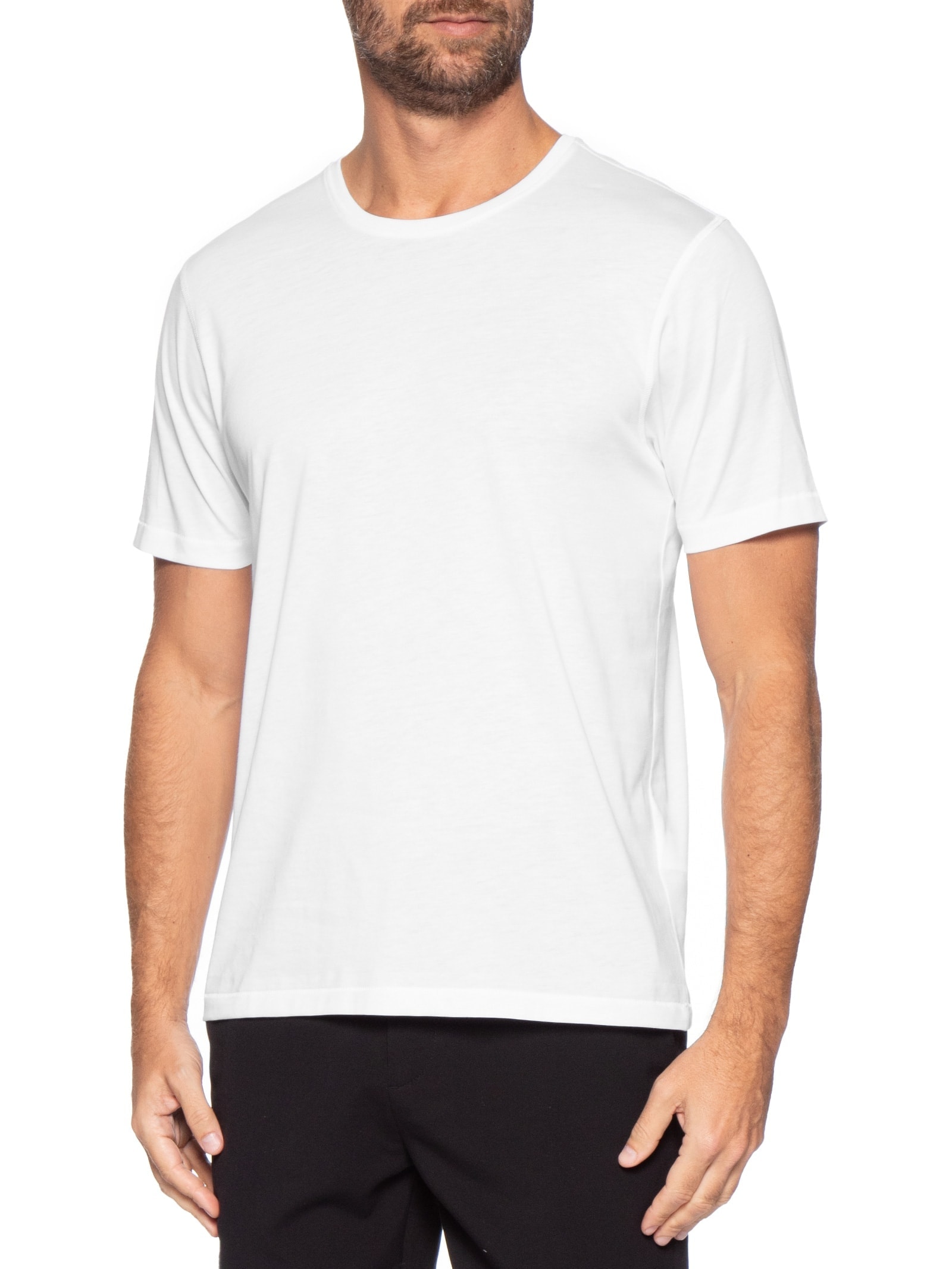 Camiseta Masculina Pima Manga Curta Branco '2 Essential
