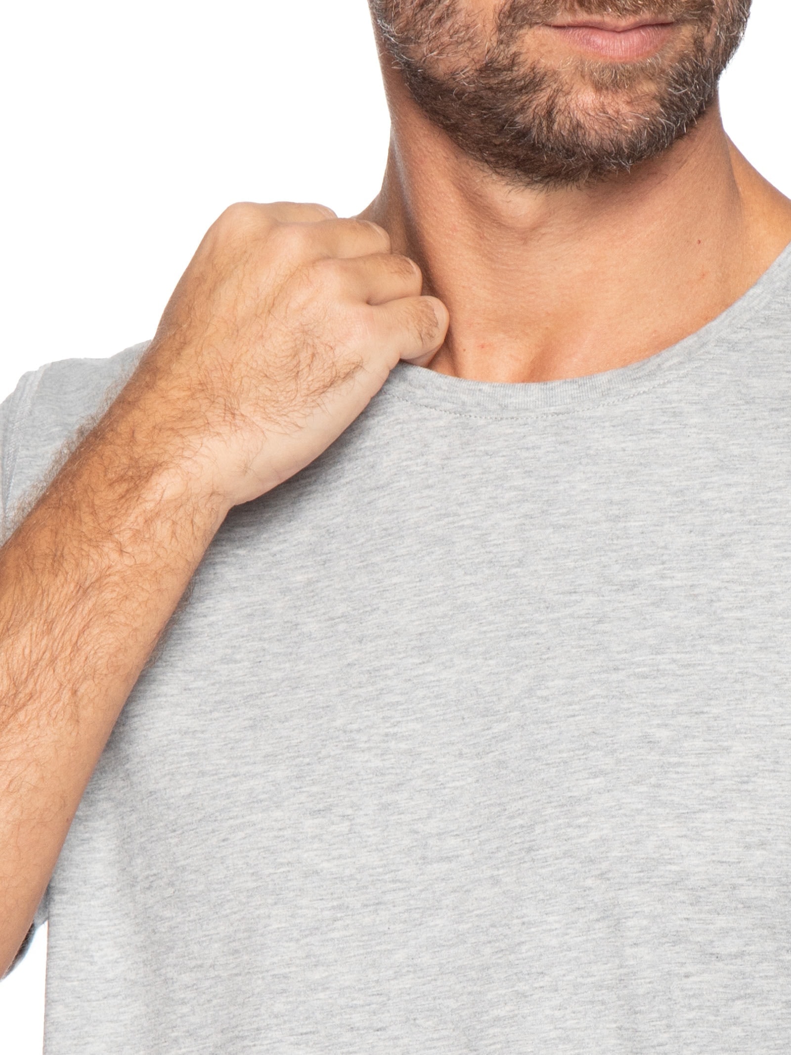 Camiseta Masculina Pima Manga Curta Cinza '2 Essential