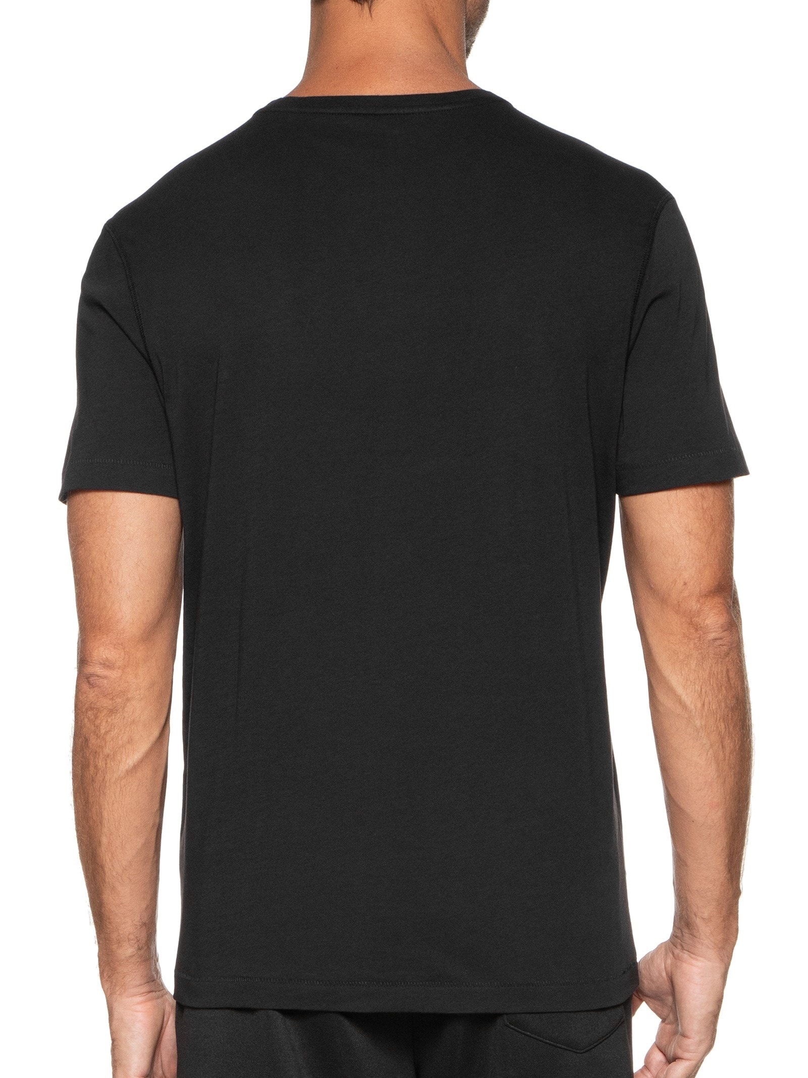 Camiseta Masculina Pima Manga Curta Gola Redonda Regular Fit Preto '2 Essential