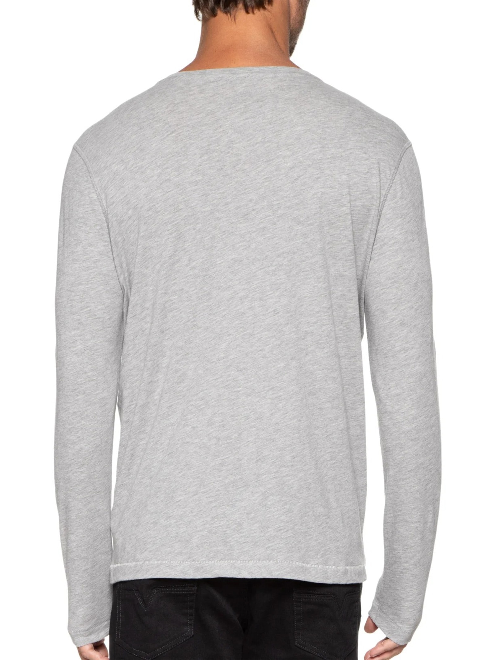 Camiseta Masculina Pima Manga Longa Com Botões Regular Fit Cinza '2 Essential