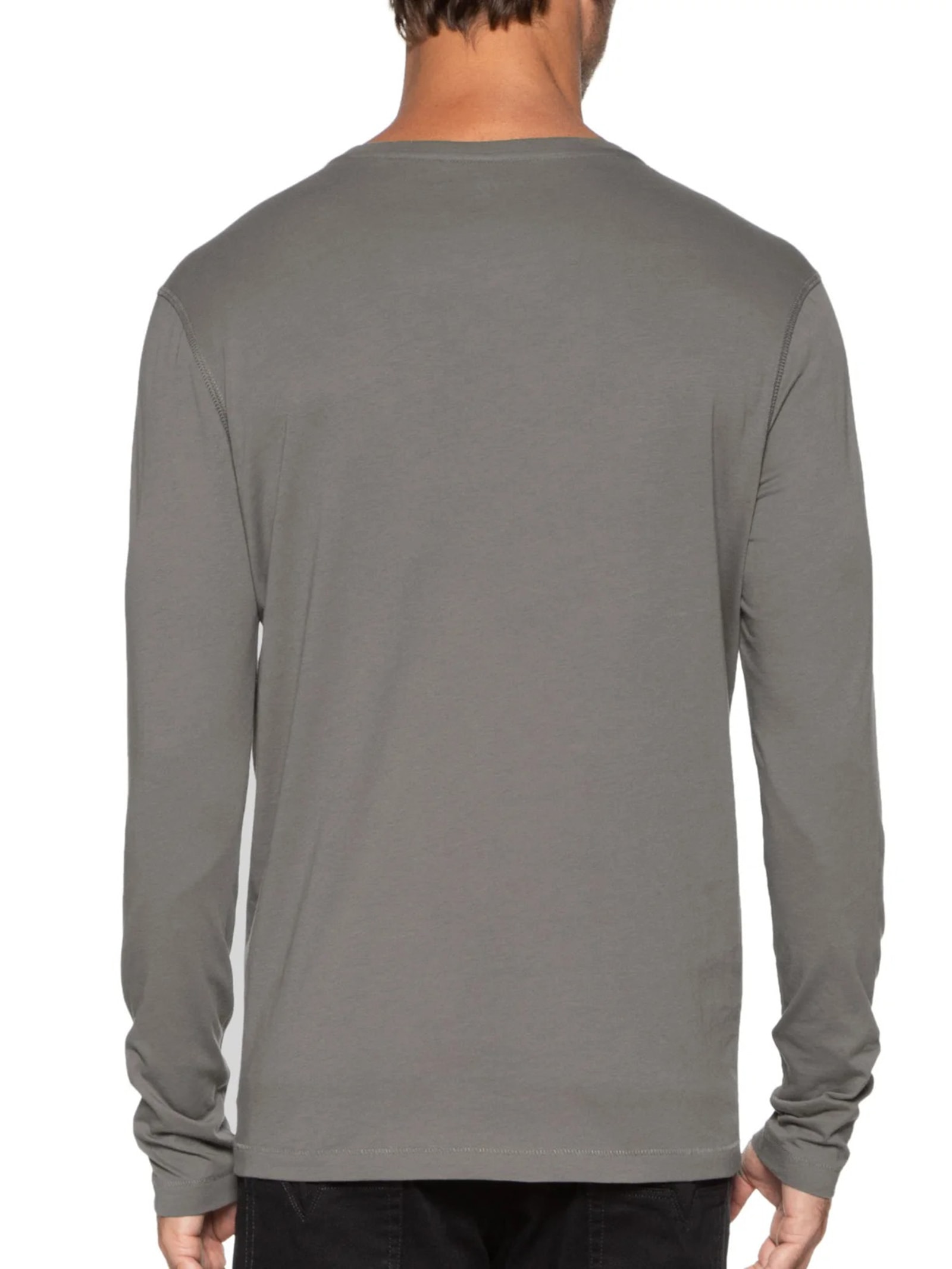 Camiseta Masculina Pima Manga Longa Com Botões Regular Fit Cinza '2 Essential