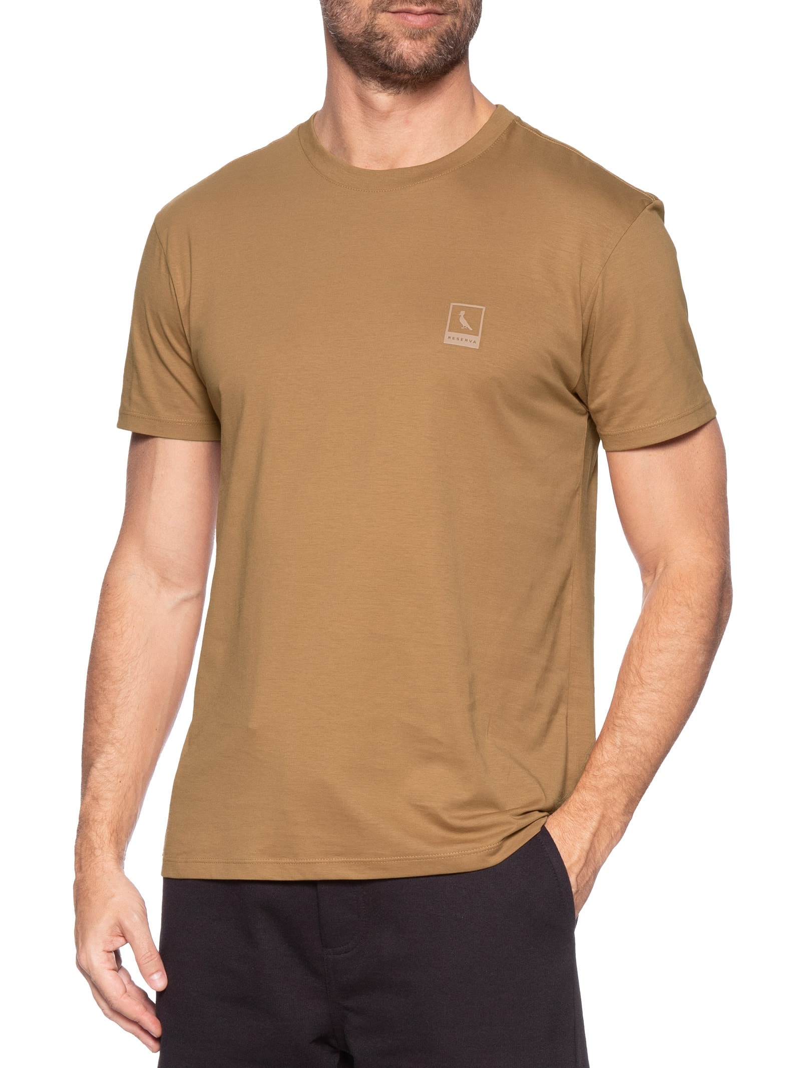 Camiseta Masculina Pima Pica Pau Polaroid Bege Reserva