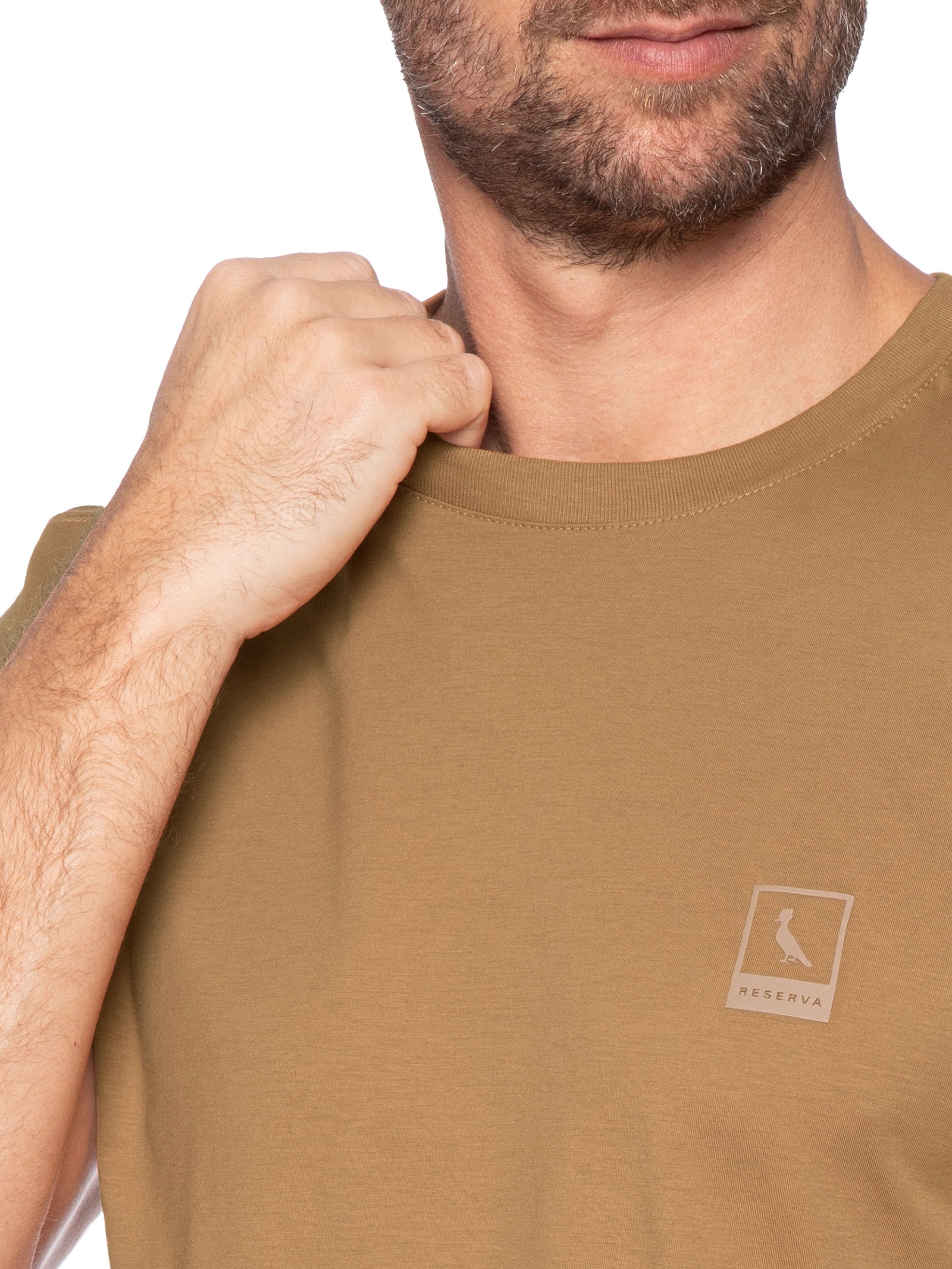 Camiseta Masculina Pima Pica Pau Polaroid Bege Reserva