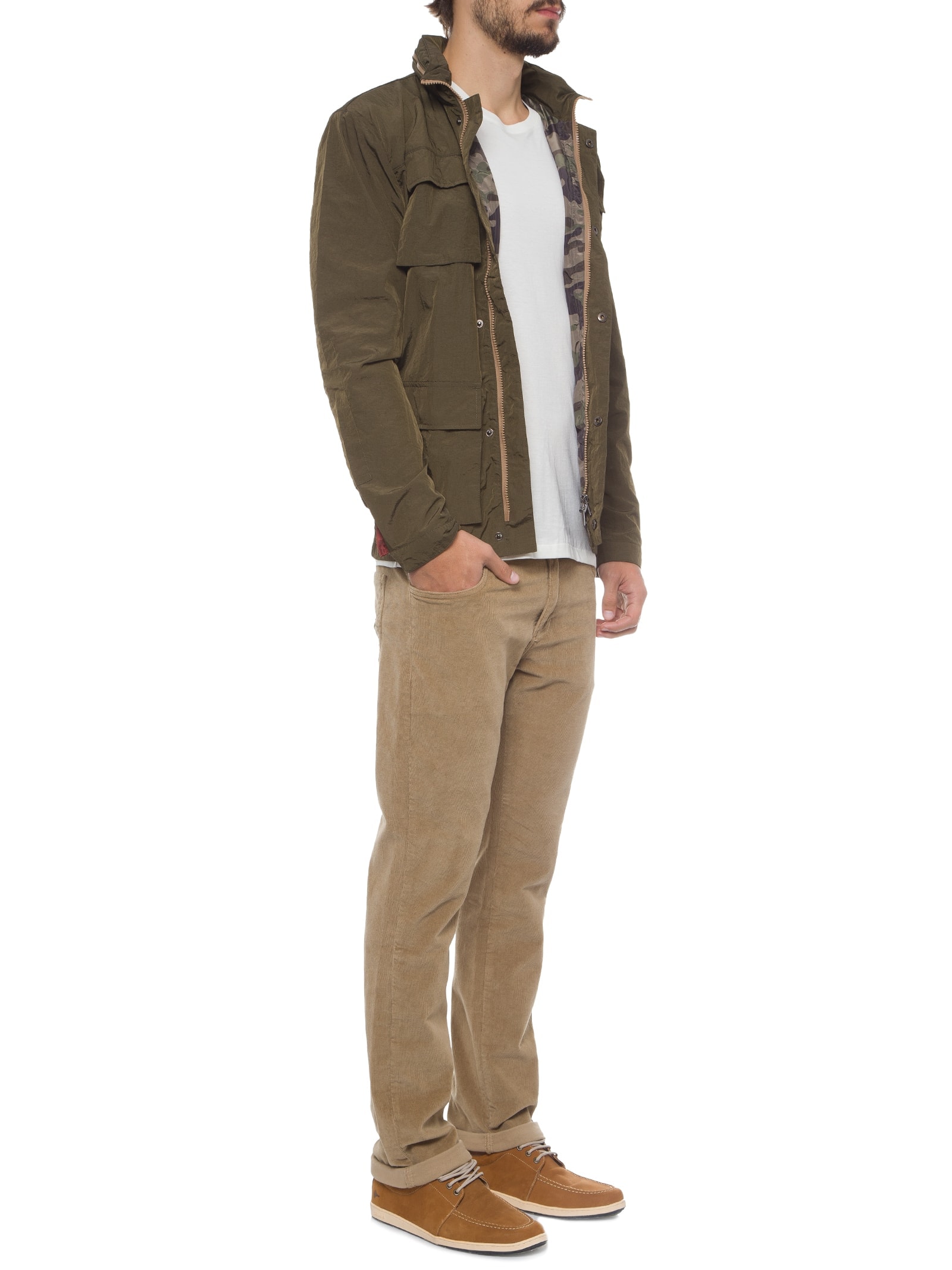 Camiseta Masculina Pima Pocket Off White Osklen