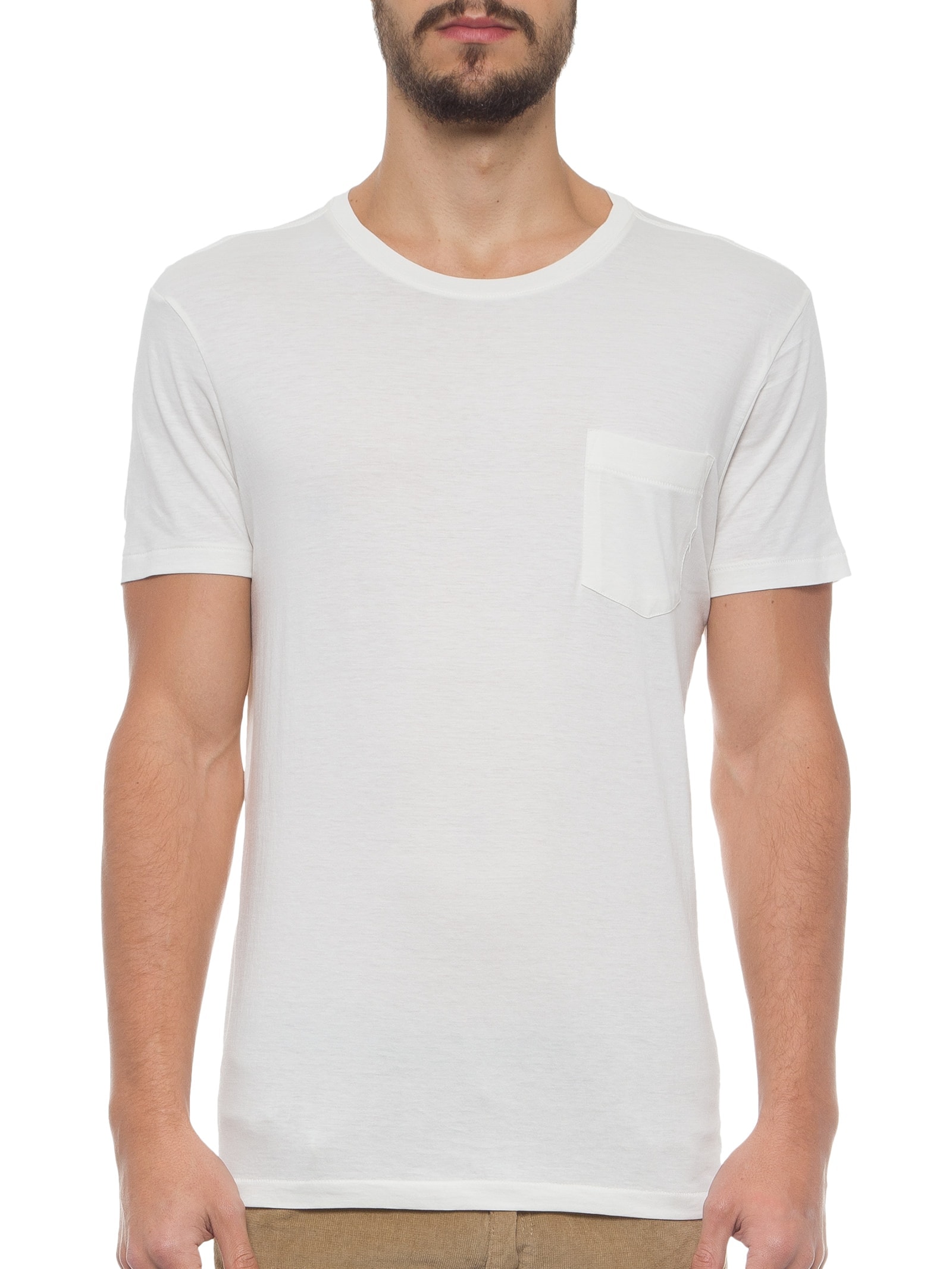 Camiseta Masculina Pima Pocket Off White Osklen