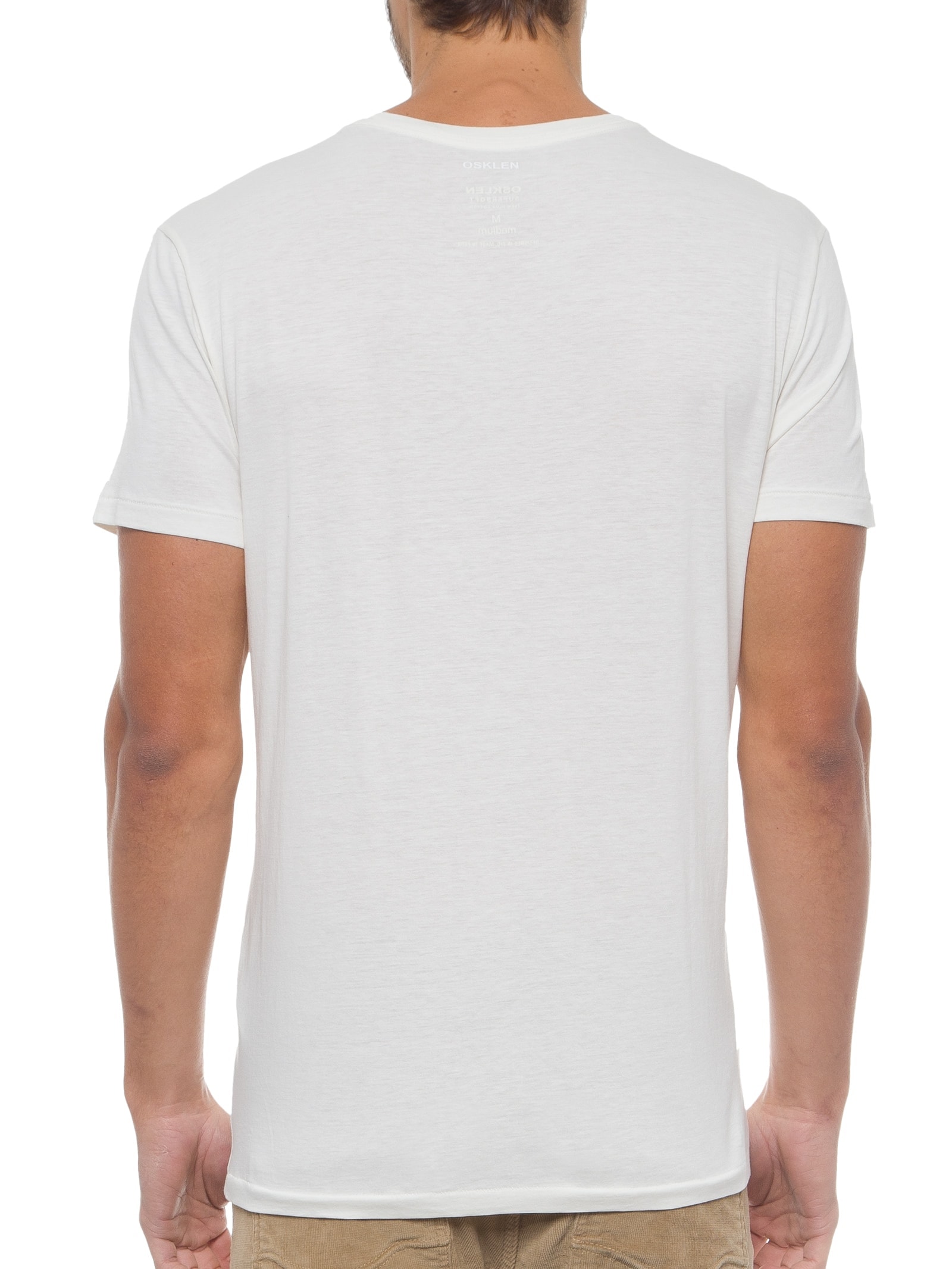 Camiseta Masculina Pima Pocket Off White Osklen