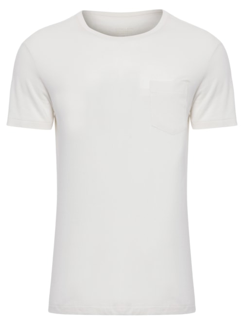 Camiseta Masculina Pima Pocket - Off White