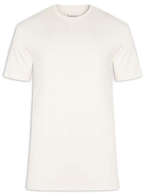 Camiseta Masculina Pima Premium Manga Curta – Off White