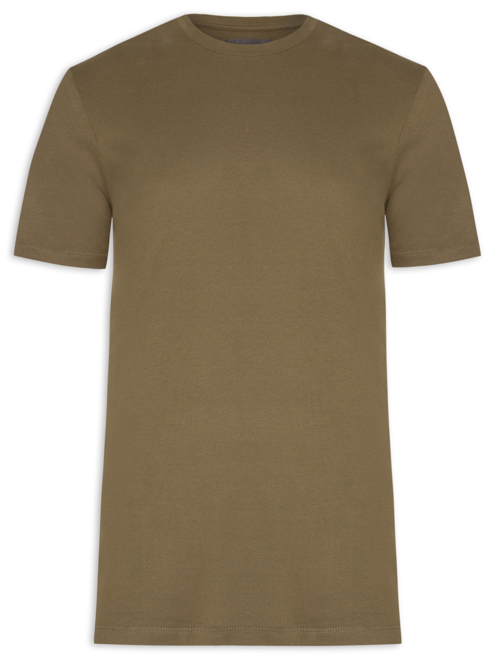 Camiseta Masculina Piquê de Algodão Com Elastano Marrom Oficina Reserva