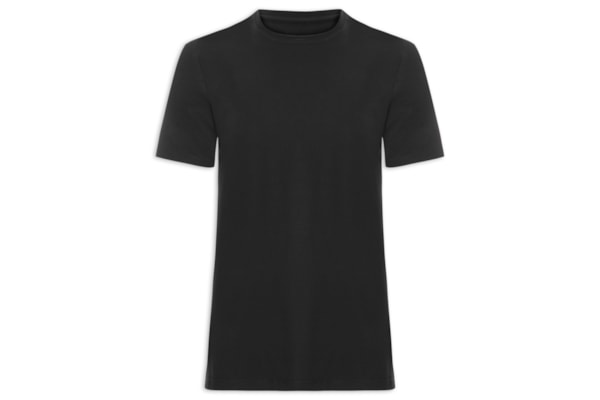 Camiseta Masculina Piquet De Algodão Com Elastano - Preto