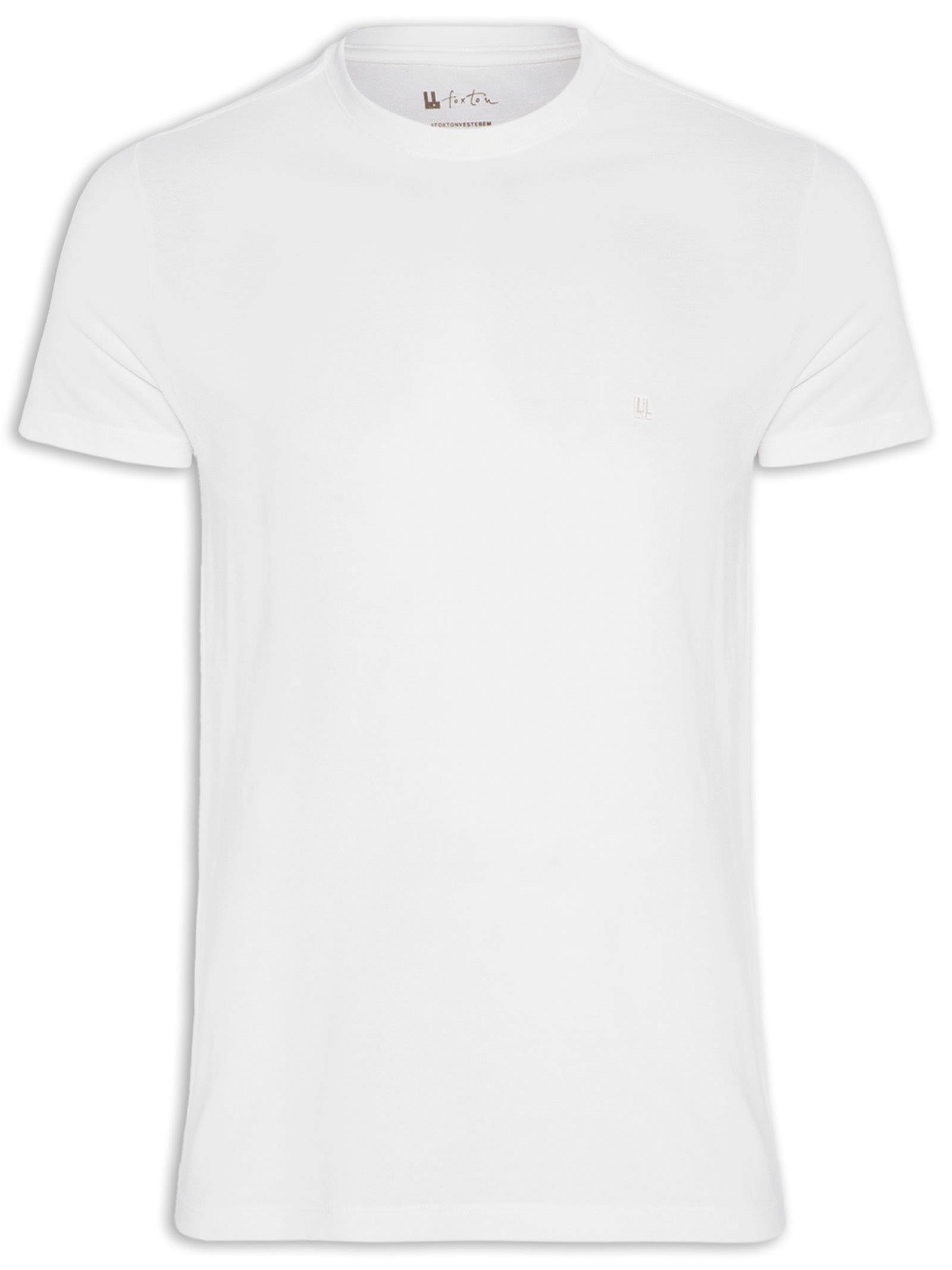 Camiseta Masculina Piquet Logo Branco Foxton