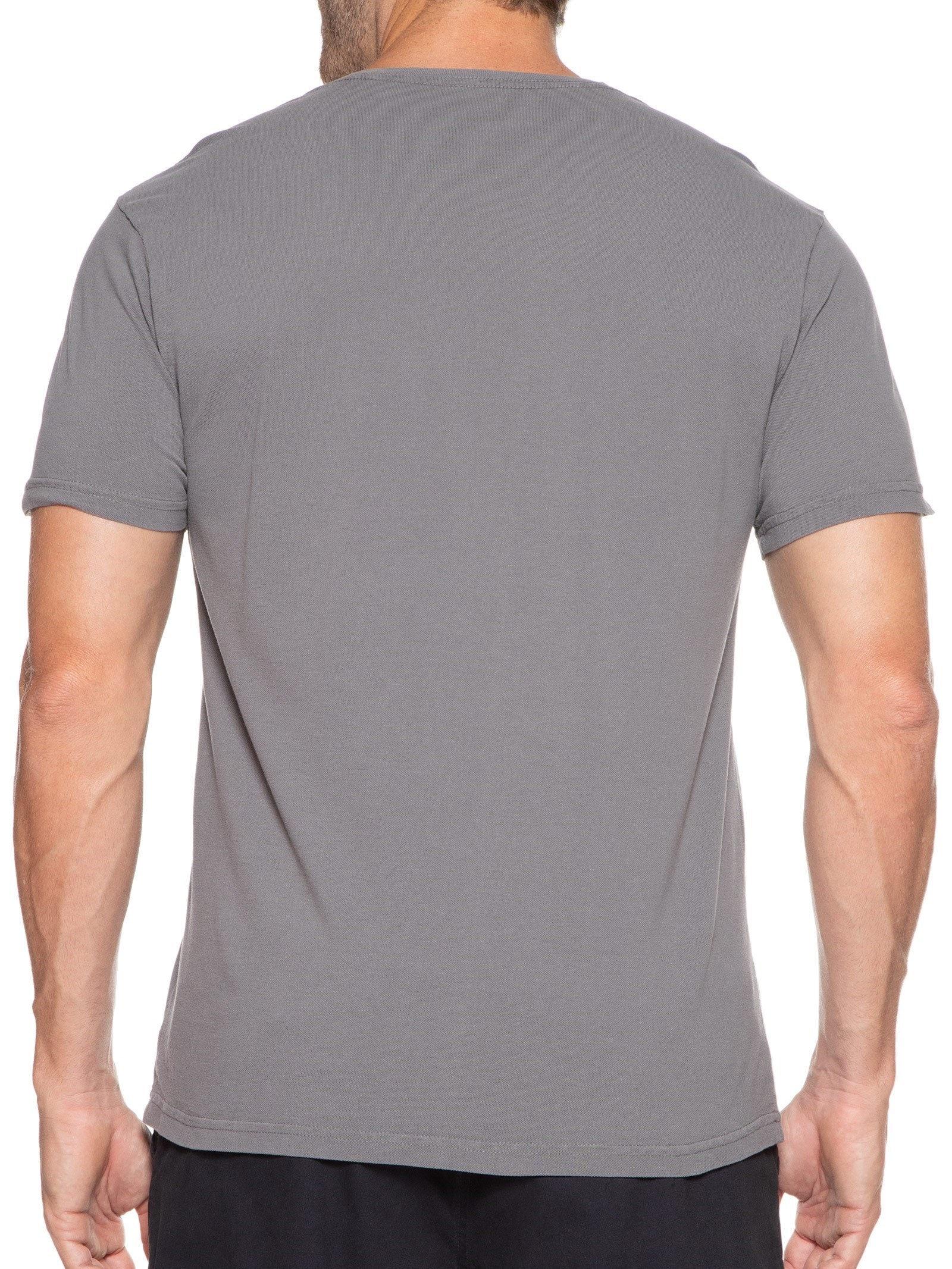 Camiseta Masculina Piquet Logo New Cinza Foxton