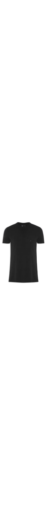 Camiseta Masculina Piquet Logo - Preto