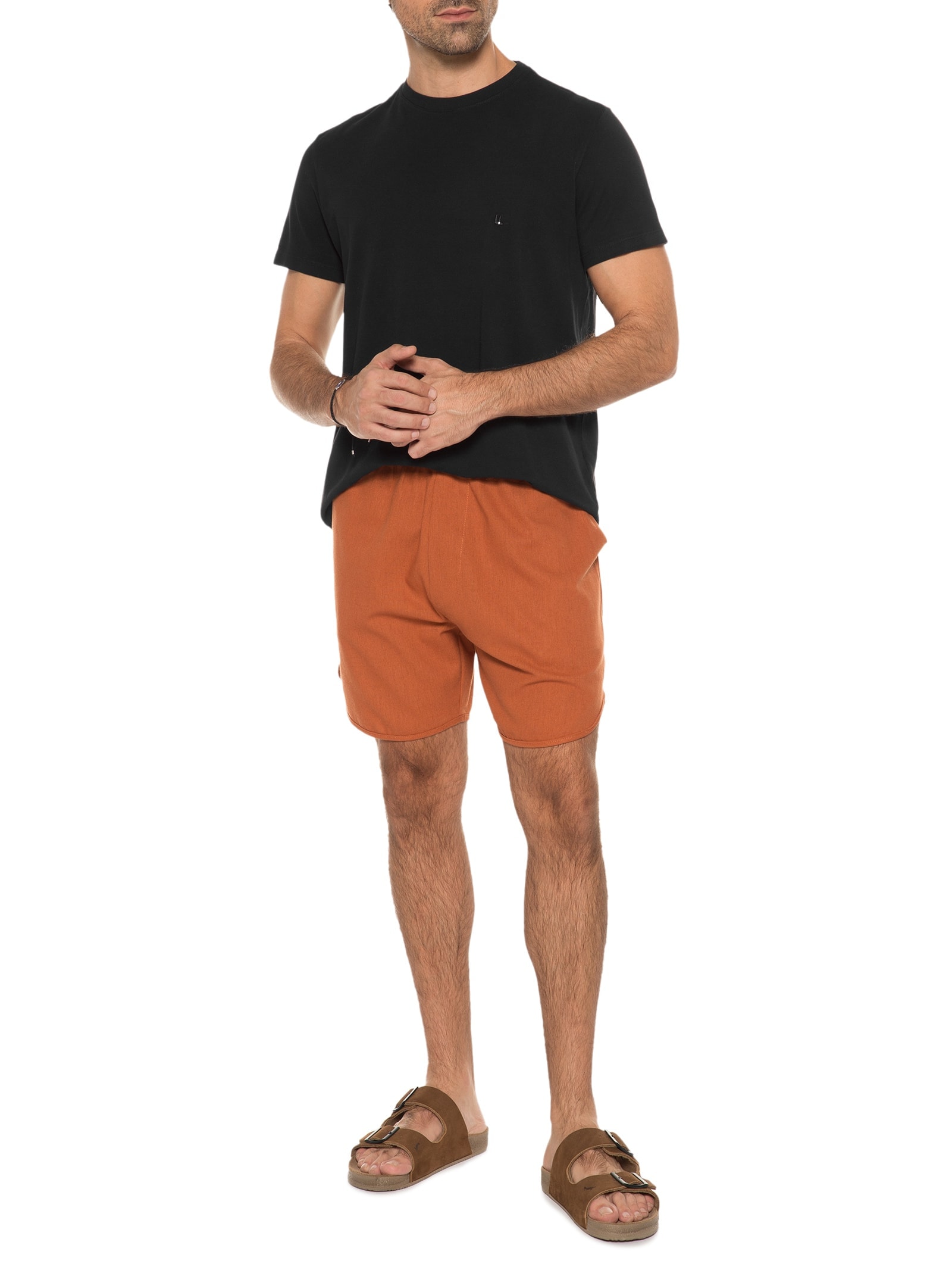 Camiseta Masculina Piquet Logo Preto Foxton