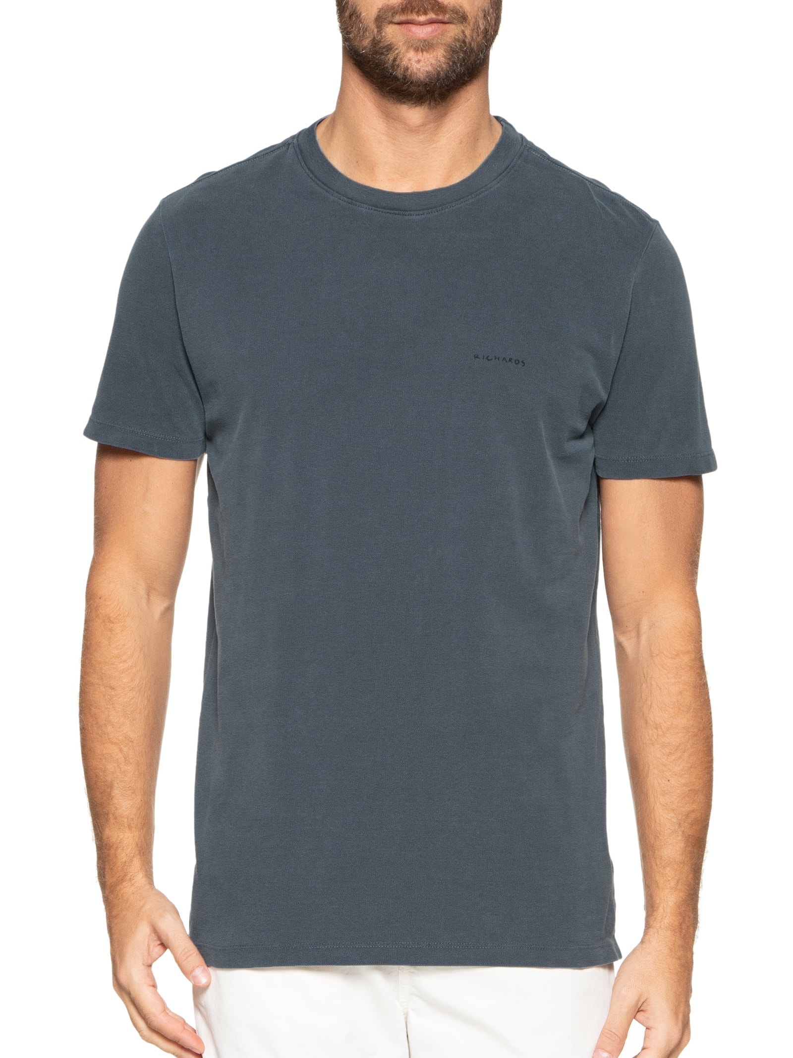 Camiseta Masculina Piquet Washed Azul Richards