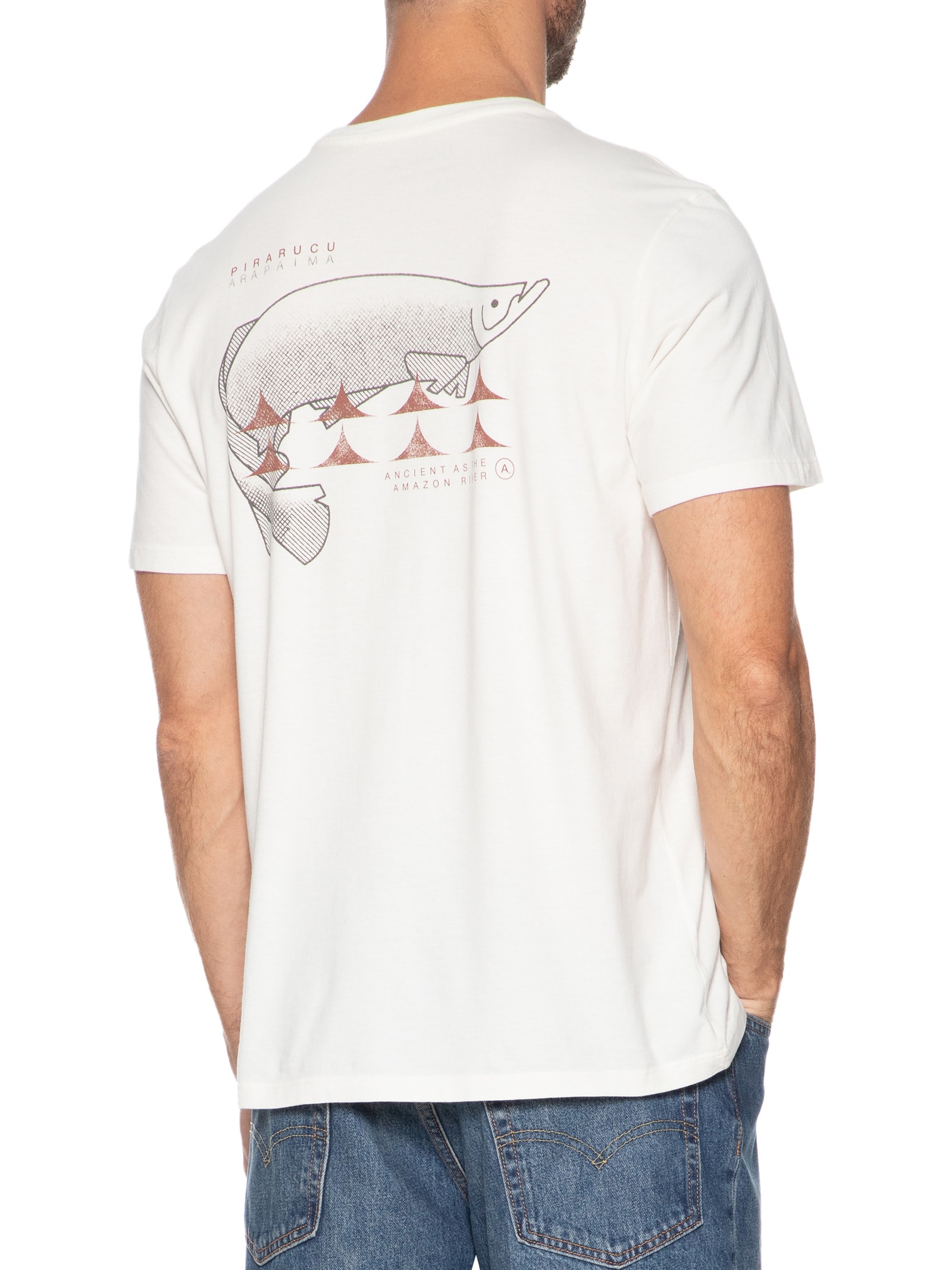 Camiseta Masculina Pirarucu Branco Austral