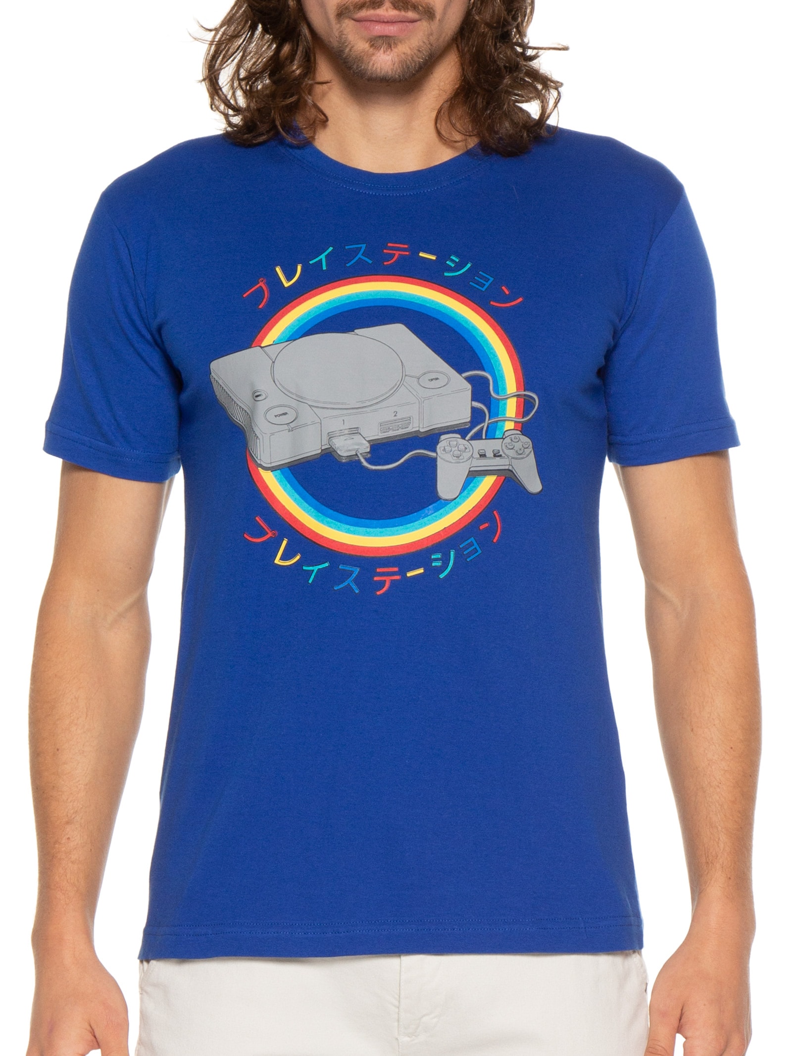 Camiseta Masculina Playstation Herança Ps One Azul Hype Gamer