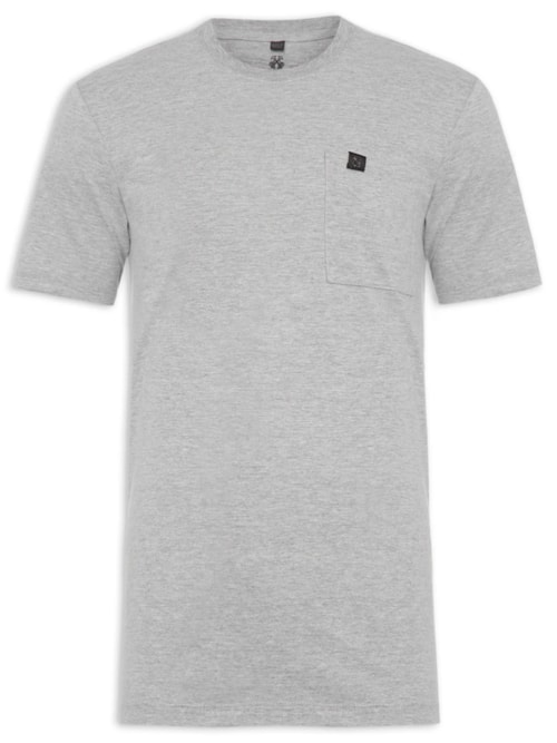 Camiseta Masculina Pocket Basic – Cinza
