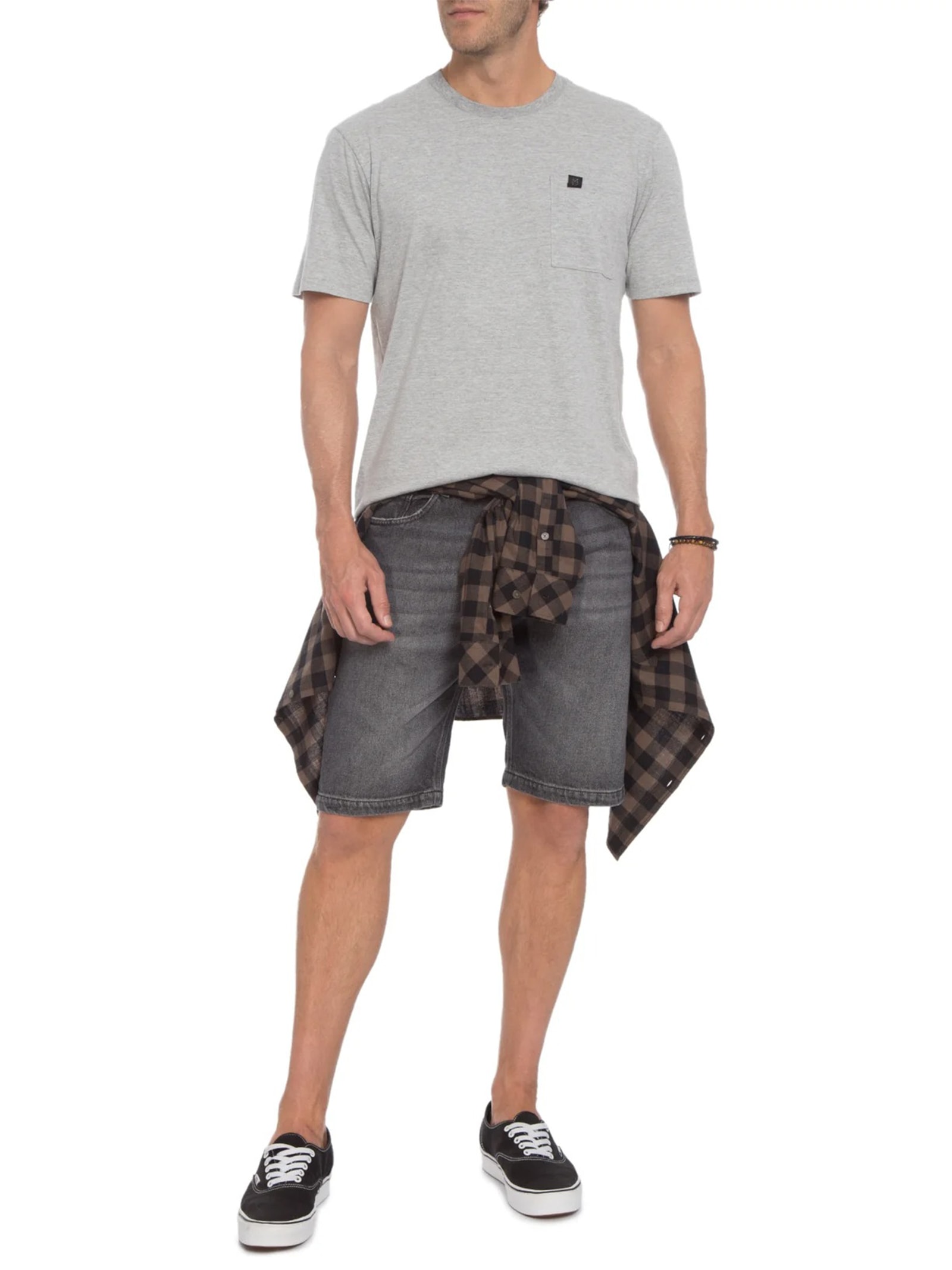 Camiseta Masculina Pocket Basic Cinza John John