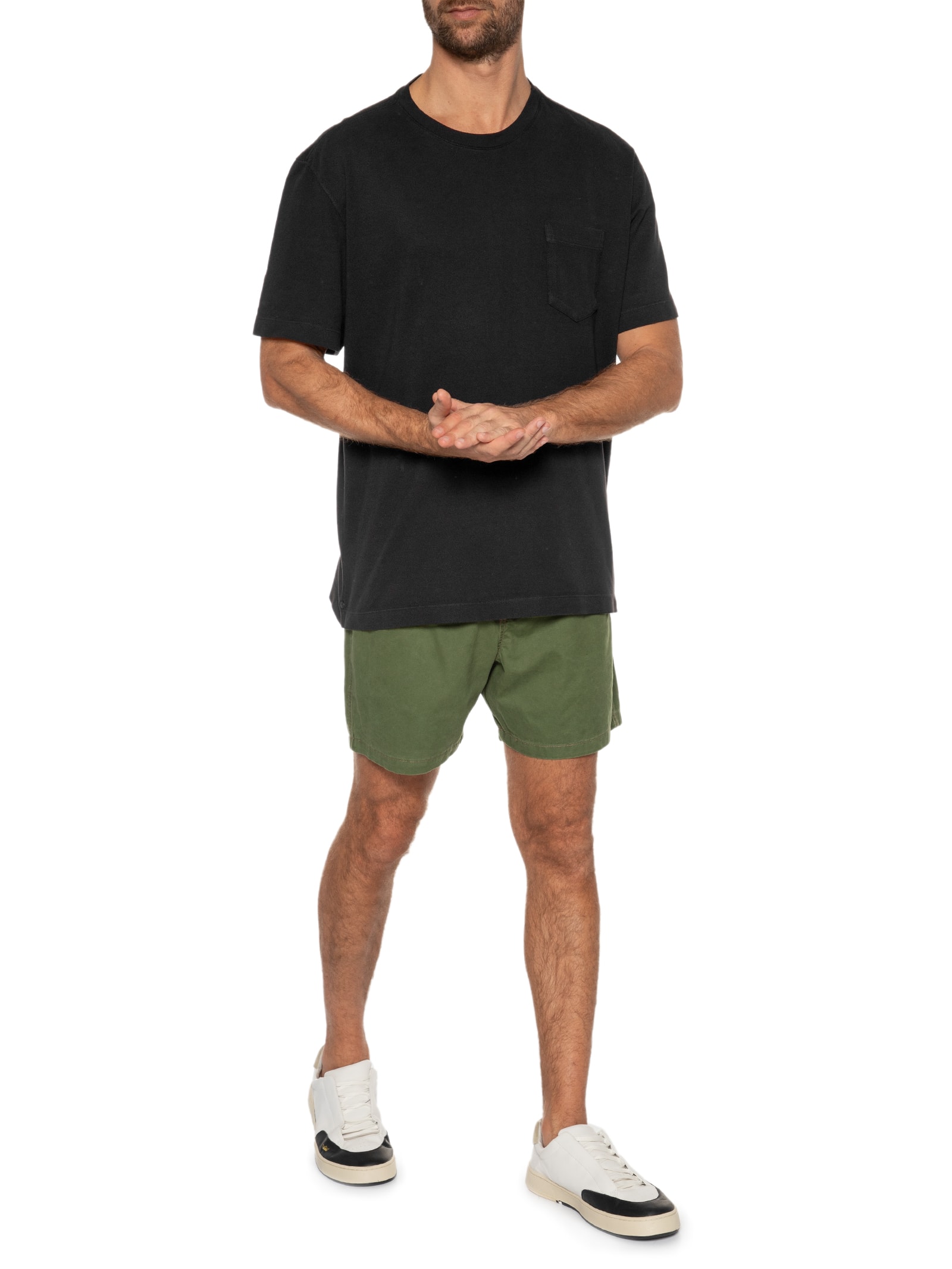 Camiseta Masculina Pocket Crepe Preto Osklen