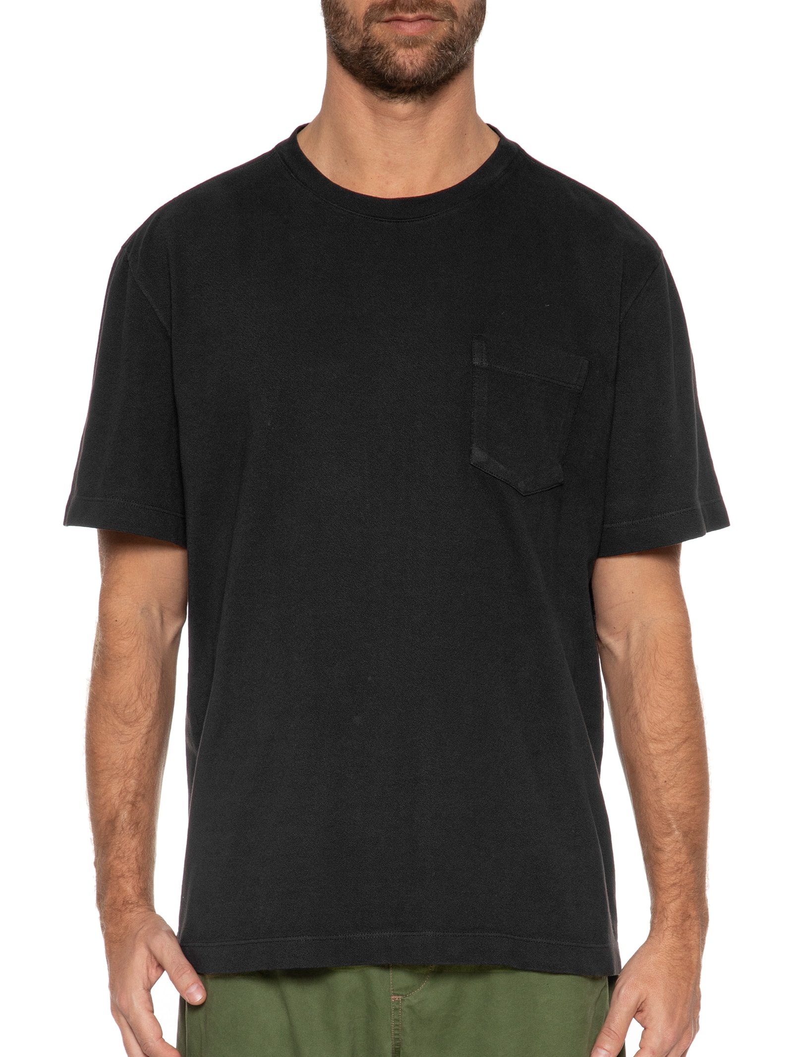 Camiseta Masculina Pocket Crepe Preto Osklen