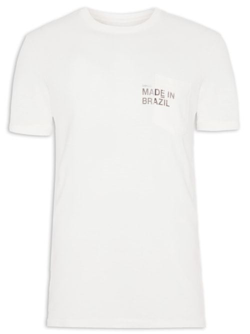 Camiseta Masculina Pocket Made In Brazil – Off White