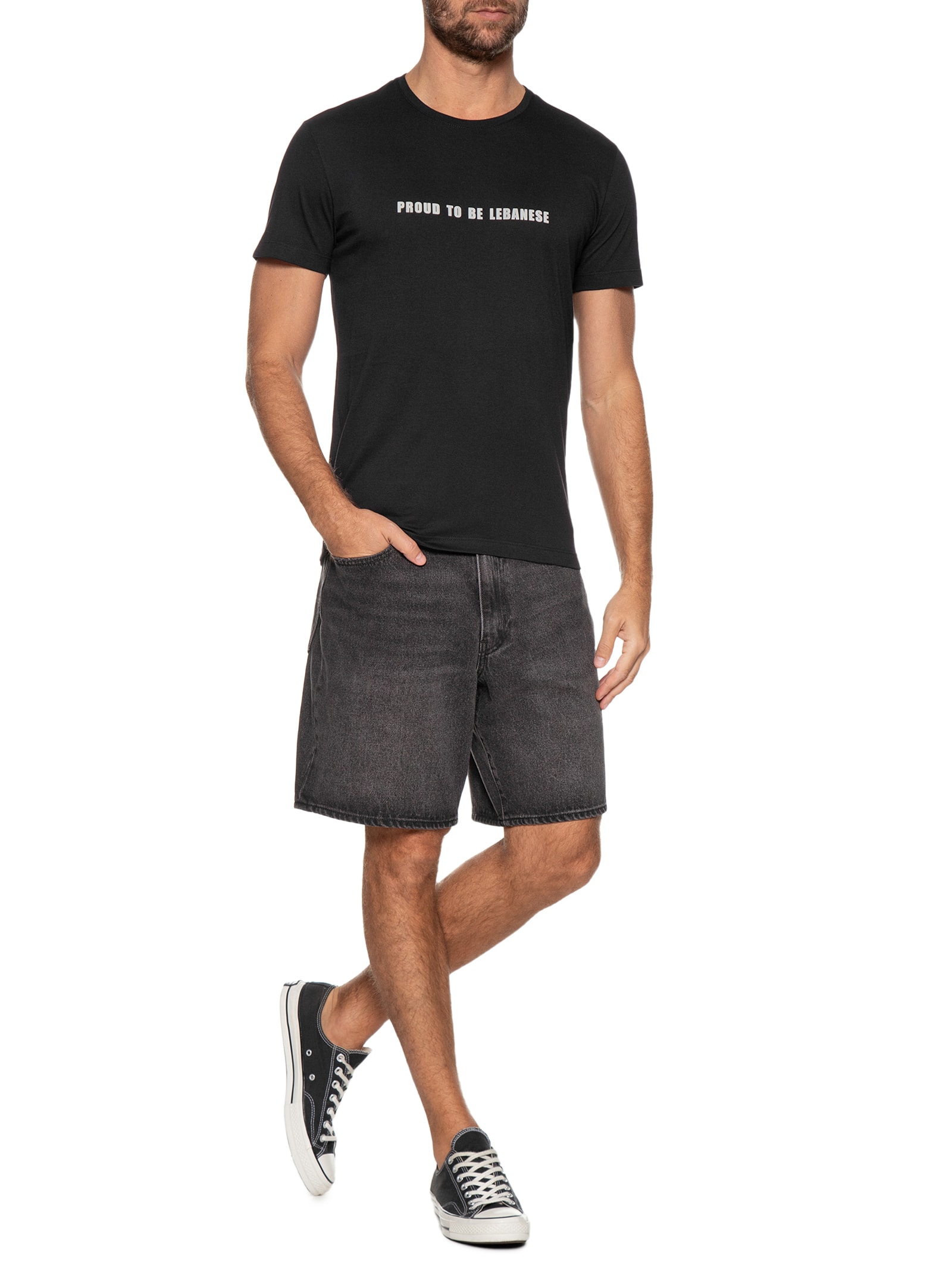 Camiseta Masculina Proud Lebanese Preto Sergio K