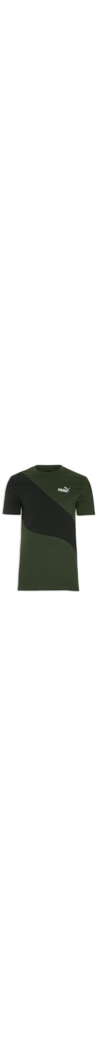 Camiseta Masculina Puma Power Cat - Verde