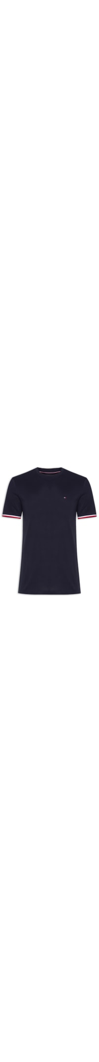 Camiseta Masculina Punho Global Stripe Regular Fit em Algodão - Azul