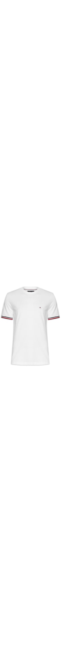 Camiseta Masculina Punho Global Stripe Regular Fit em Algodão - Branco