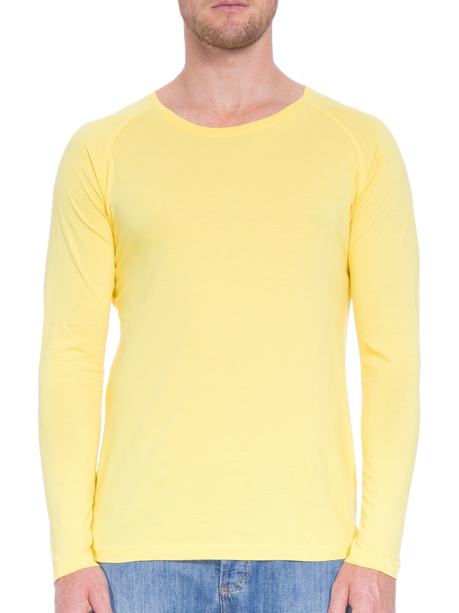 Camiseta Masculina Raglan Pima Berlim Regular Fit Amarelo '2 Essential