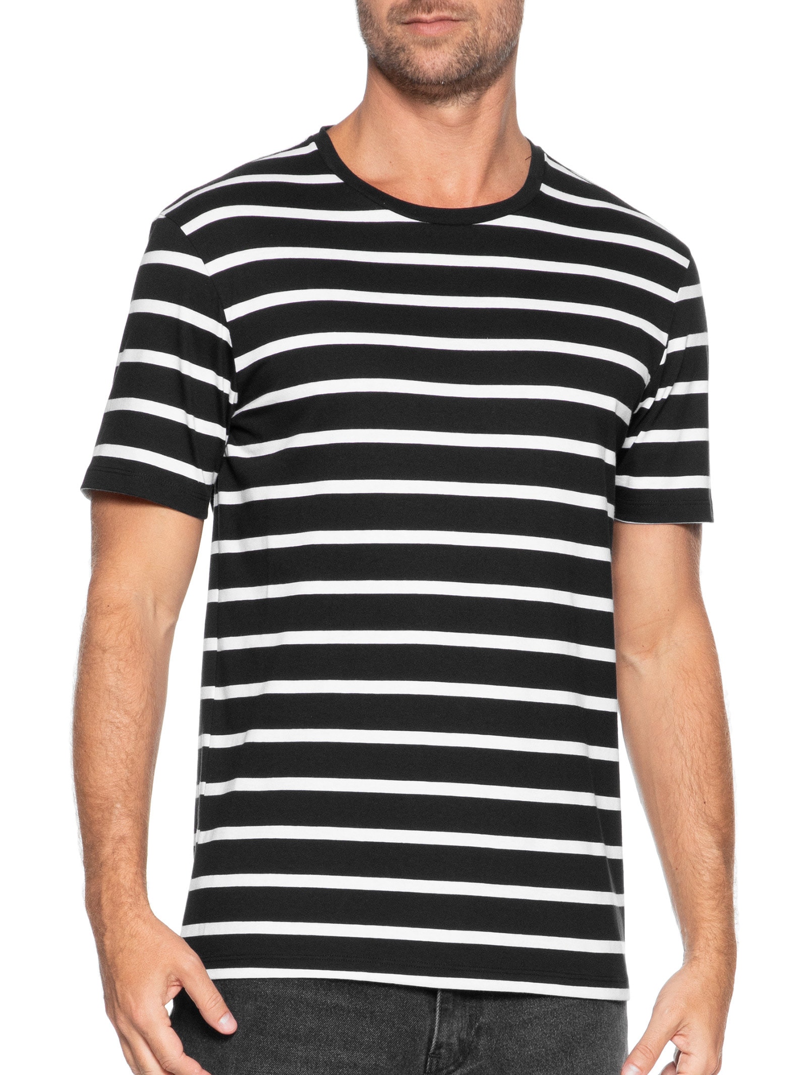 Camiseta Masculina Regular Fit Algodão Peruano Fio Tinto Preto Hering