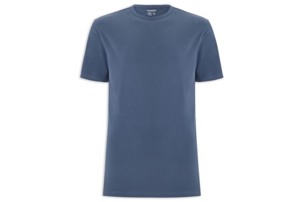 Camiseta Masculina Regular Fit Algodão Peruano Peach Touch - Azul