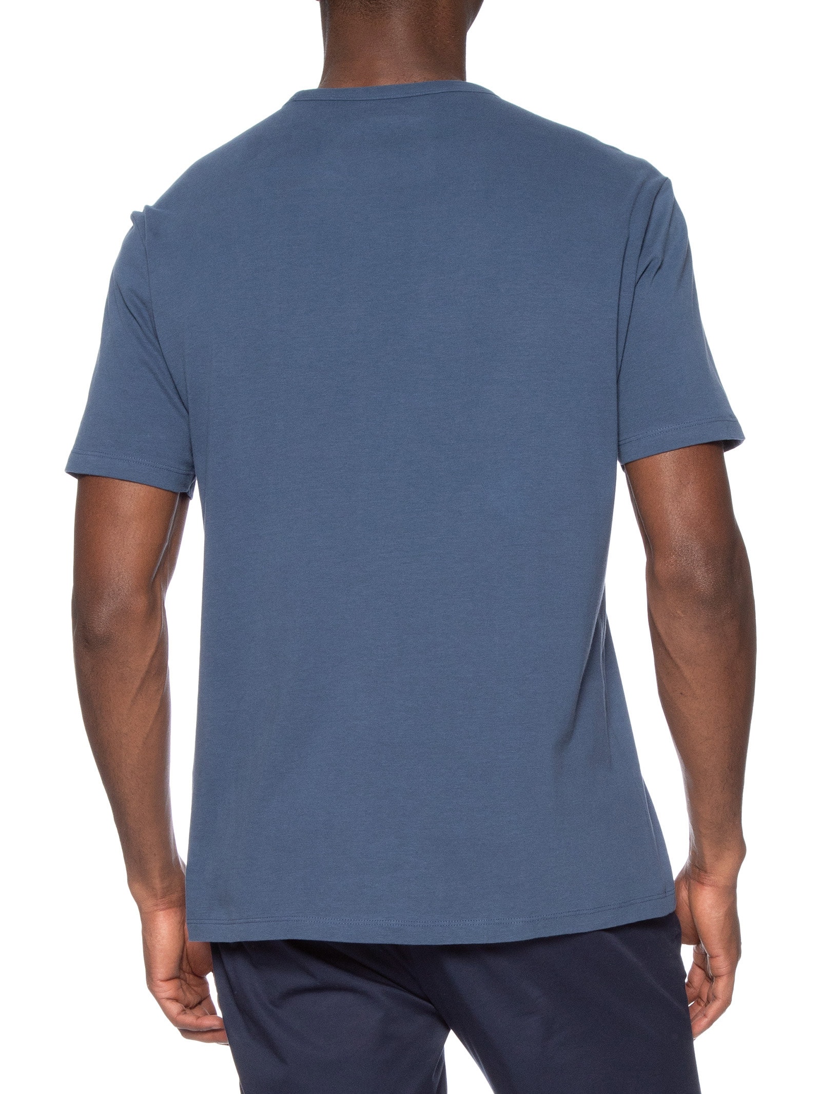 Camiseta Masculina Regular Fit Algodão Peruano Peach Touch Azul Hering