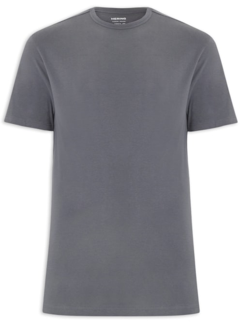 Camiseta Masculina Regular Fit Algodão Peruano Peach Touch – Cinza