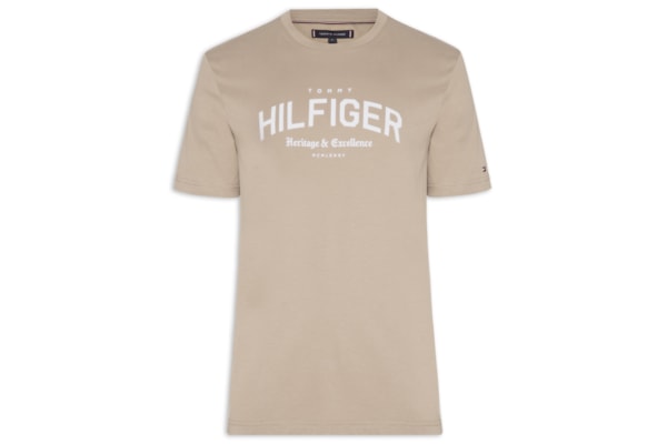 Camiseta Masculina Regular Fit Arch Logo - Bege