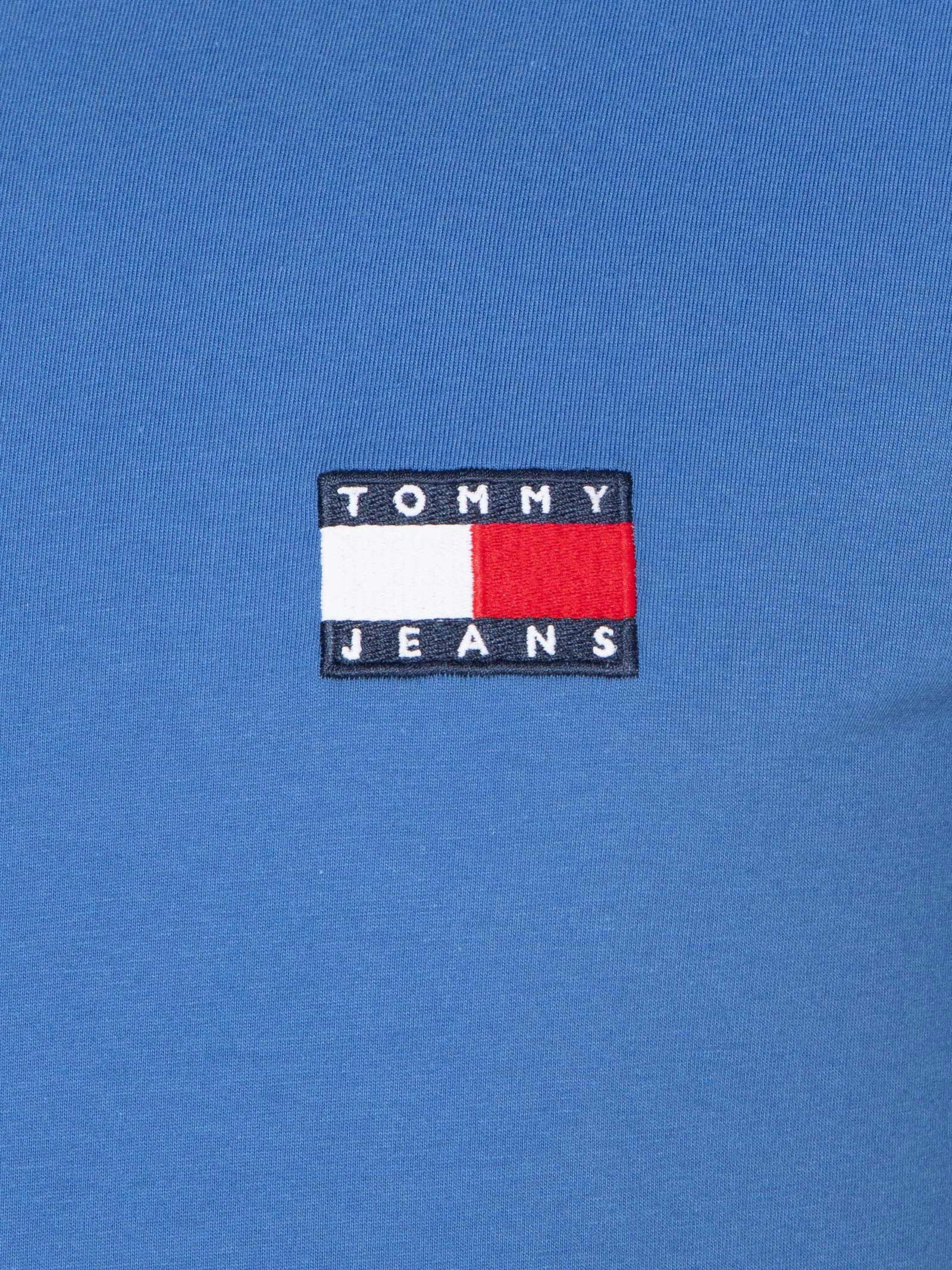 Camiseta Masculina Regular Fit Badge Bordado Azul  Tommy Jeans