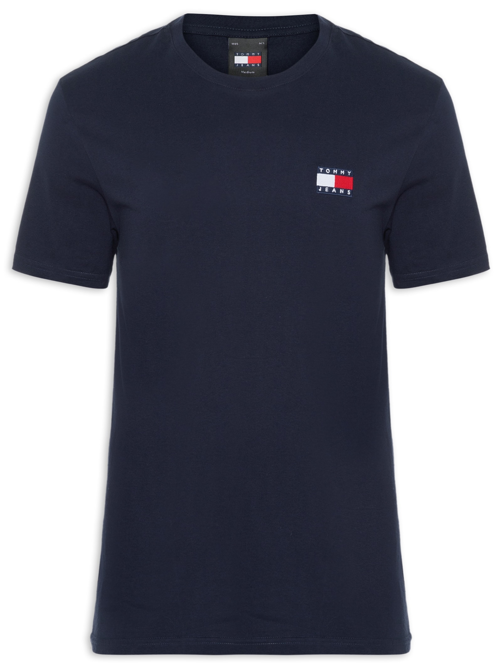 Camiseta Masculina Regular Fit Badge Bordado Azul Tommy Jeans