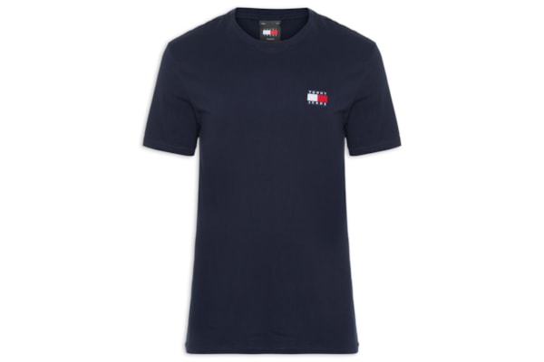 Camiseta Masculina Regular Fit Badge Bordado - Azul